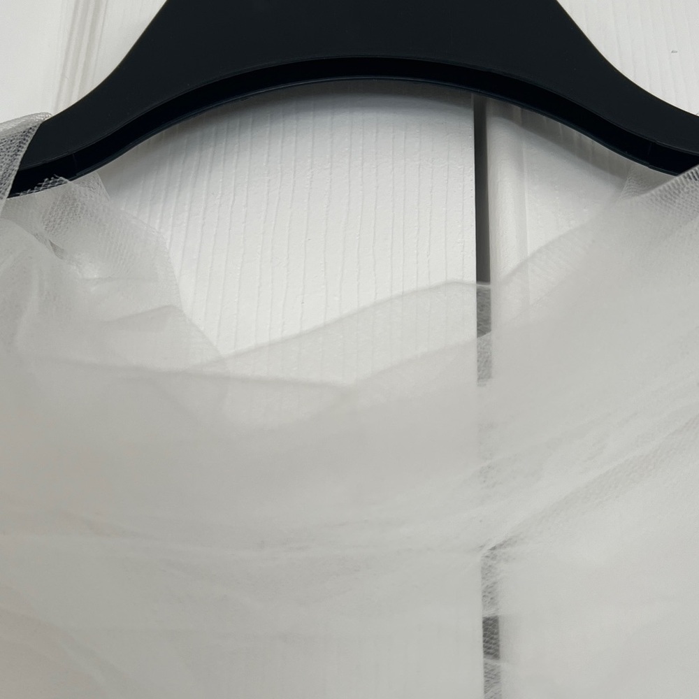 Romantic Sheer Soft Tulle White Shawl Perfect Layering For Wedding Or Prom - Picture 10 of 10